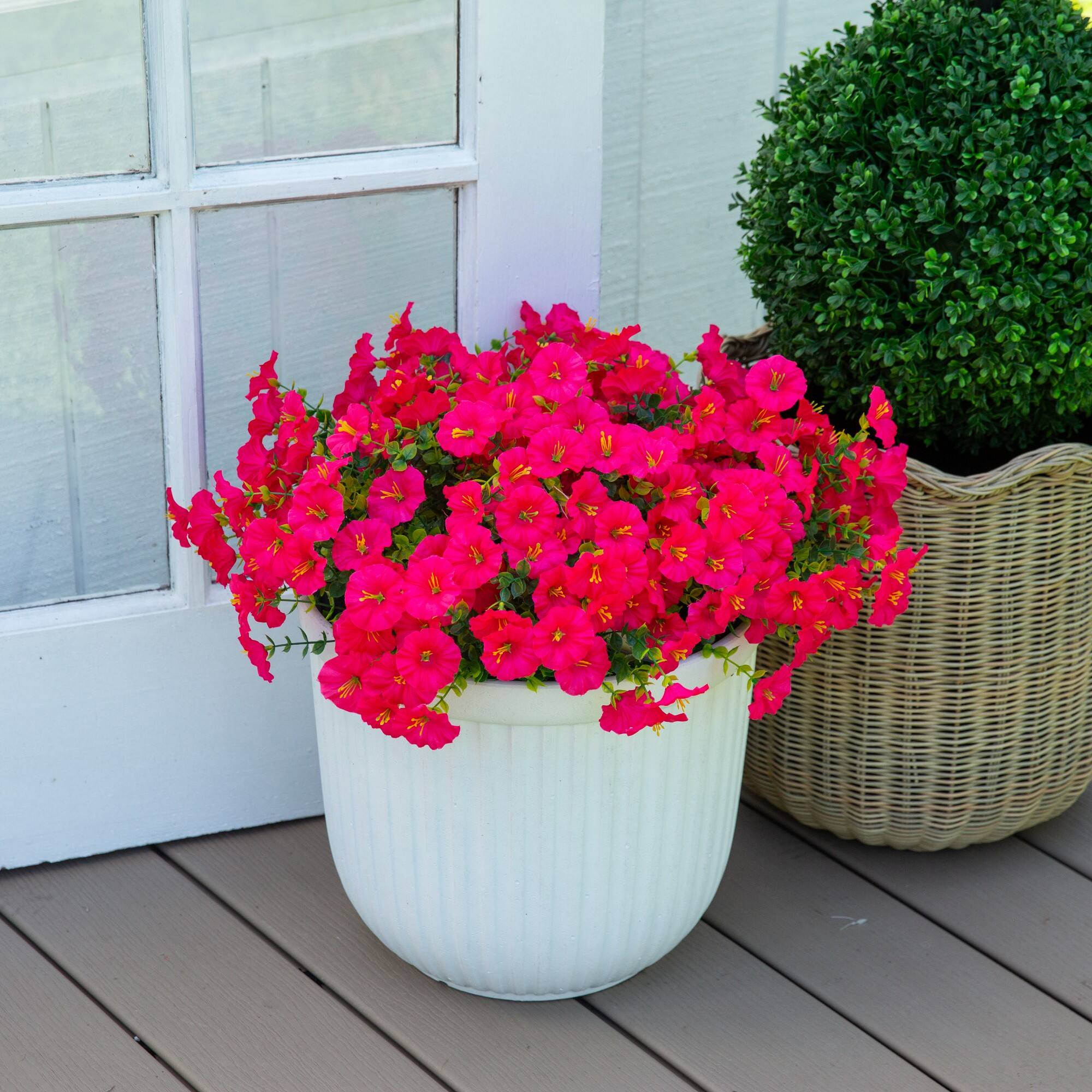 14" UV Resistant Artificial Morning Glory Bushes